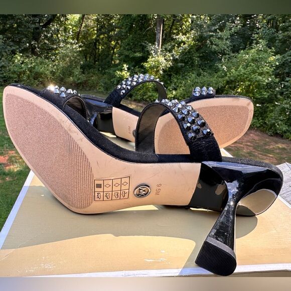Michael Kors Clara Black Studded Heeled Sandals – Glamorous & Chic - Picture 16 of 17